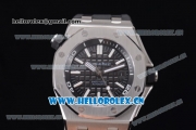 Audemars Piguet Royal Oak Offshore Diver Asia Automatic Steel Case Black Dial Black Rubber Strap and Stick Markers