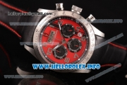 Tudor Fastrider Miyota OS20 Quartz Steel Case with Red Dial and Silver Arabic Numeral Markers