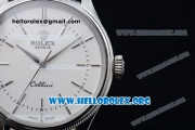 Rolex Cellini Clone Rolex 3132 Automatic Steel Case with White Dial Brown Leather Strap - (BP)