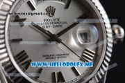 Rolex Day-Date Clone Rolex 3255 Automatic Stainless Steel Case/Bracelet with Silver Dial and Roman Numeral Markers