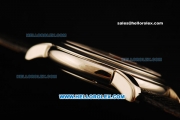 Patek Philippe Calatrava Swiss ETA 2836 Automatic Steel Case with White Dial and Black Leather Strap