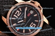 Chopard Mille Miglia Gran Turismo XL Miyota OS2035 Quartz Rose Gold Case with Black Dial and Diamond Bezel