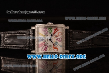 Franck Muller Master Square Miyota OS20 Quartz Steel Case with Black Leather Strap and White Dial (GF)