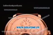 Vacheron Constantin Malte Tourbillon Asia Automatic Rose Gold Case with Pink Dial and Coffee Leather Strap - Stick Markers