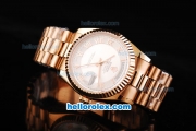 Rolex Day Date Swiss ETA 2836 Automatic Movement Full Rose Gold with White Dial and Rose Gold Roman Markers