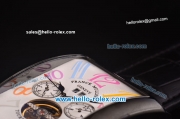 Franck Muller Long Island Tourbillon Automatic Movement PVD Case with White Dial and Colorful Numeral Markers
