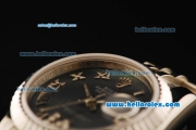 Rolex Datejust Automatic Movement ETA Coating Case with Black MOP Dial and Steel Strap