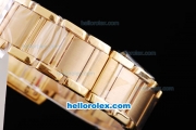 Cartier tank francaise with Full Gold and White Dial