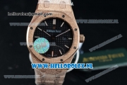 Audemars Piguet Royal Oak Swiss Quartz Rose Gold Case with Black Dial and Rose Gold Bracelet (EF)