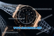 Audemars Piguet Royal Oak Offshore Juan Pablo Montoya Chrono Miyota OS10 Quartz Rose Gold Case with Black Dial and Black Leather Strap (EF)