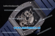 Richard Mille RM 055 Miyota 9015 Automatic PVD Case with Skeleton Dial Dot Markers and Blue Rubber Strap