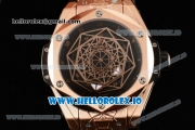 Hublot Big Bang Sang Bleu 9015 Automatic Rose Gold Case with Brown Dial Arabic Numeral Markers and Genuine Leather Strap