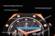 Audemars Piguet Royal Oak Offshore Chrono Miyota Quartz Rose Gold Case with Black Dial and PVD Bezel