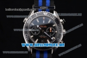 Omega Seamaster Planet Ocean Chronograph Swiss Valjoux 7750 Automatic Steel Case with Black Dial and Stick Markers Black/Blue Nylon Strap - 1:1 Original (EF)