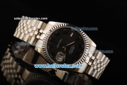 Rolex Datejust Swiss ETA 2836 Automatic Movement Steel Case with Green Roman Numerals and Steel Strap