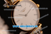 Longines La Grande Classique SWISS QUARTZ Two Tone Case with Yellow Gold Bezel White Dial and Two Tone Bracelet