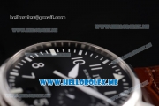 IWC Big Pilot Clone IWC 51111 Automatic Steel Case with Black Dial White Hands and Brown Leather Strap Arabic Numeral Markers