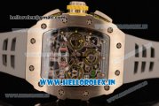 Richard Mille RM11-03 Swiss Valjoux 7750 Automatic Steel Case Skeleton Dial With Arabic Numeral Markers Grey Rubber Strap(KV)