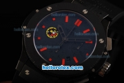 Hublot Big Bang Spanish Federation Bang Swiss Valjoux 7750 Automatic Movement Ceramic Bezel with Black Dial and Red Stick Markers