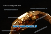 Audemars Piguet Royal Oak Chrono Swiss Valjoux 7750 Automatic Yellow Gold Case Blue Dial With Stick Markers Yellow Gold Bracelet