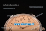 Blancpain Le Brassus Swiss ETA 2824 Automatic Steel Case with Beige Dial and Black Leather Strap