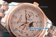 Patek Philippe Calatrava Automatic Steel Case with Rose Gold Bezel and Two Tone Strap