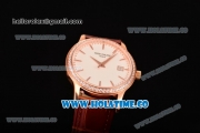 Patek Philippe Calatrava Swiss ETA 2824 Automatic Rose Gold Case with Stick Markers Diamonds Bezel and White Dial