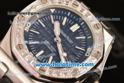 Audemars Piguet Royal Oak Offshore Diver Asia 2813 Automatic Steel Case with Diamonds Bezel and Black Dial