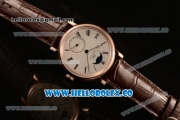 IWC Portofino Vintage Moonphase Asia 6497 Manual Winding Rose Gold Case with White Dial and Brown Leather Strap - (AAAF)