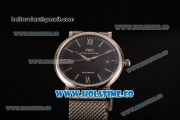 IWC Portofino Automatic Miyota 9015 Automatic Full Steel with Black Dial and Silver Stick Markers