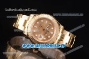 Rolex Yacht-Master 40 Clone Rolex 3135 Automatic Yellow Gold Case/Bracelet with Yellow Gold Dial and Dot Markers (BP)