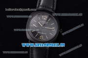 Panerai Radiomir Black Seal Pam 292 Asia 6497 Manual Winding Ceramic Case with Black Dial Stick/Arabic Number Markers and Black Leather Strap