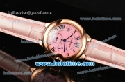 Cartier Ballon Bleu De Medium Chrono Miyota Quartz Rose Gold Case with Pink Dial and Roman Numeral Markers