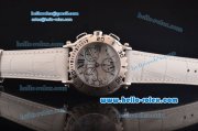 Chopard Happy Sport Chrono Swiss ETA Quartz Steel Case with White MOP Dial with White Leather Strap 1:1 Original Chopard Happy Sport Chrono Swiss ETA Quartz Steel Case with White MOP Dial with White Leather Strap 1:1 Original