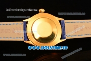 Rolex Cellini Time Asia 2813 Automatic Yellow Gold Case with Black/Blue Dial and Stick Markers