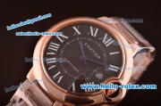 Cartier Ballon Bleu Asia 2813 Automatic Rose Gold Case/Strap with Black Dial - ETA Coating
