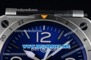 Bell&Ross BR 03-93 GMT Swiss ETA 2836 Automatic Steel Case with Blue Dial Black Leather Strap