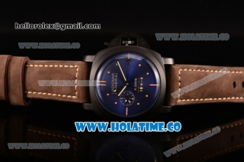 Panerai PAM 551 Radiomir 1940 8 Days Asai ST Automatic PVD Case with Black Dial and Coffee Leather Strap