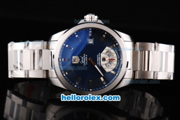 Tag Heuer Carrera Calibre 8 Chronometer Automatic Movement Silver Case with Blue Dial and Silver Smooth Bezel-SS Strap