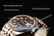 Rolex Datejust 37mm Swiss ETA 2836 Automatic Movement Steel Case with Steel Bezel Black Dial Steel Strap