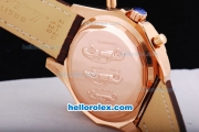 Breitling for Bentley Motors T Working Chronograph Rose Gold Case with White Dial Brown Leather Strap