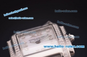 Patek Philippe Ref.4910 Swiss ETA Quartz Movement Diamond Bezel and Marking with White MOP Dial Lady Model