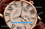 Cartier Rotonde De Asia Automatic Rose Gold Case with White Dial and Black Roman Numeral Markers