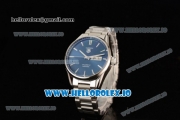 Tag Heuer Carrera Calibre 5 Swiss ETA 2824 Automatic Steel Case Blue Dial With Stick Markers Steel Bracelet