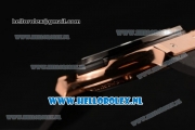 Hublot Classic Fusion Skeleton Tourbillon Rose Gold/PVD Case Asia Auto with Skeleton Dial and Black Leather Strap