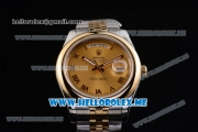 Rolex Day-Date II Asia Automatic Two Tone Case/Bracelet with Yelow Gold Dial and Roman Numeral Markers