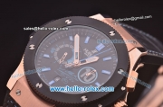 Hublot Big Bang Maradona 2 Chronograph Miyota Quartz Rose Gold Case with PVD Bezel and Black Leather Strap