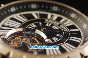 Roger Dubuis Excalibur Swiss Tourbillon Manual Winding Movement Steel Case with Black Dial and Black Rubber Strap