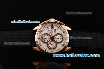 Chopard Mille Miglia GTXL Chronograph Swiss Valjoux 7750 Automatic Movement Rose Gold Case with White Dial and Black Arabic Numerals