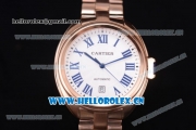 Cartier Cle de Cartier Asia ST16 Automatic Rose Gold Case/Bracelet Roman Markers and White Dial